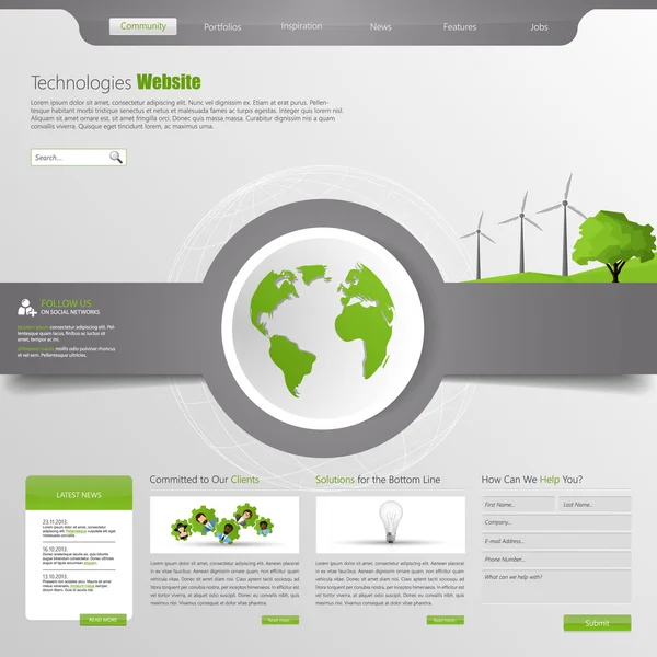 Eco plantilla del sitio web — Vector de stock