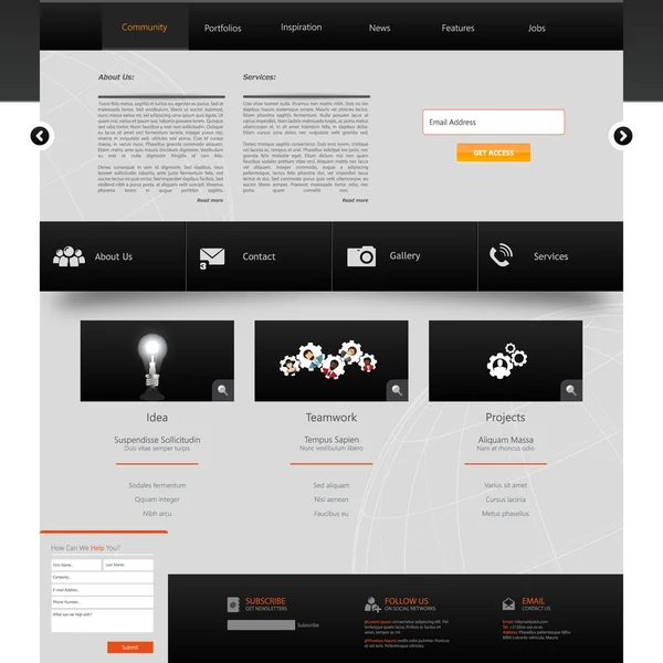 ウェブサイトのテンプレートデザイン — ストックベクタ
