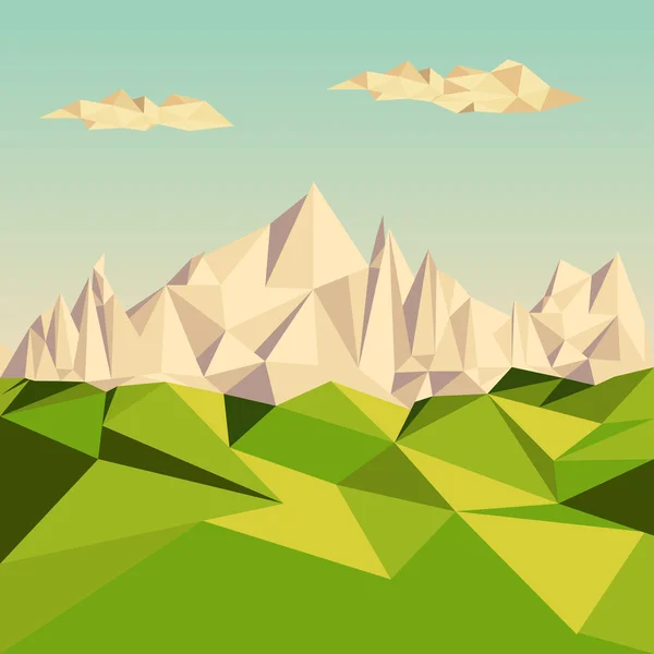 Fond polygonal, Terrain montagneux — Image vectorielle