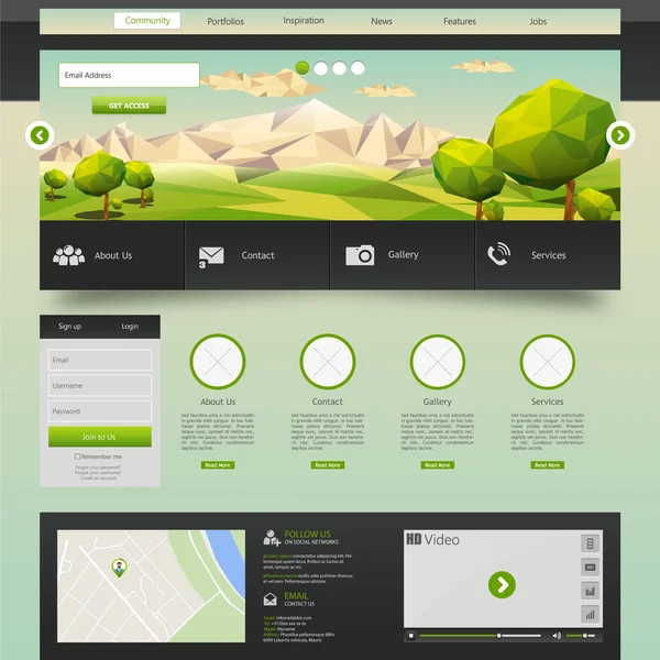 Eco plantilla del sitio web — Vector de stock