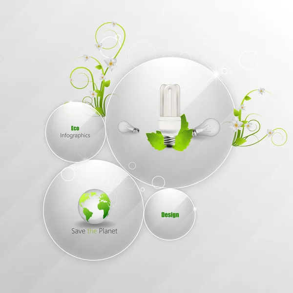 Eco Glass bubliny Infographics Design — Stockový vektor