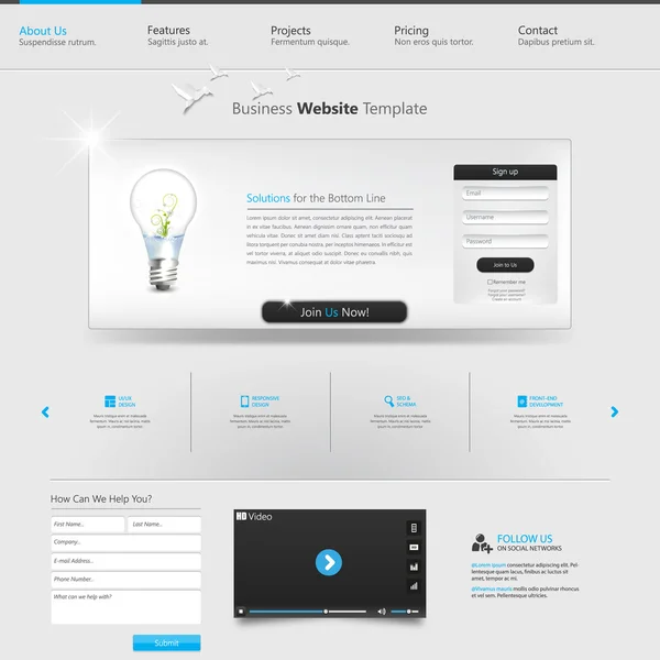 Website template ontwerp — Stockvector