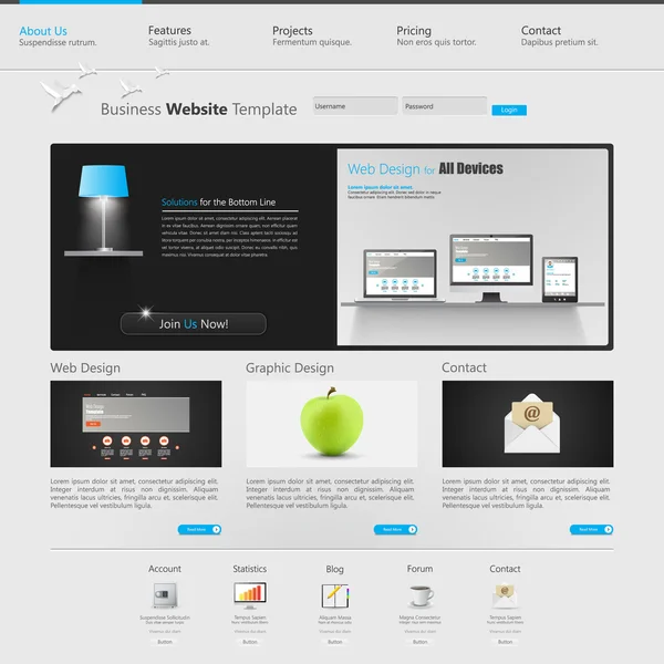 Website template ontwerp — Stockvector