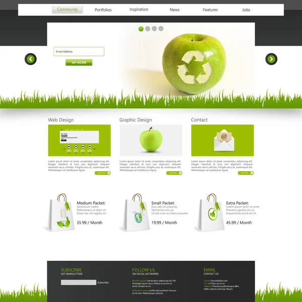 Eco webbplats mall — Stock vektor