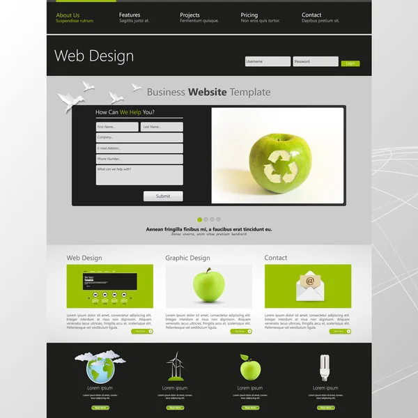 Modelo de site Eco — Vetor de Stock