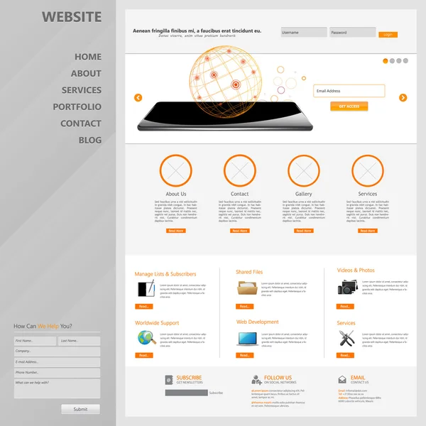 Design de modelo de site —  Vetores de Stock
