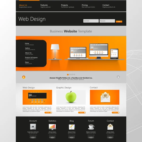 Website Template Design Vector Graphics