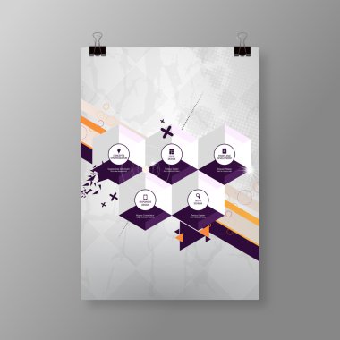 Modern geometrik soyut Infographic arka plan