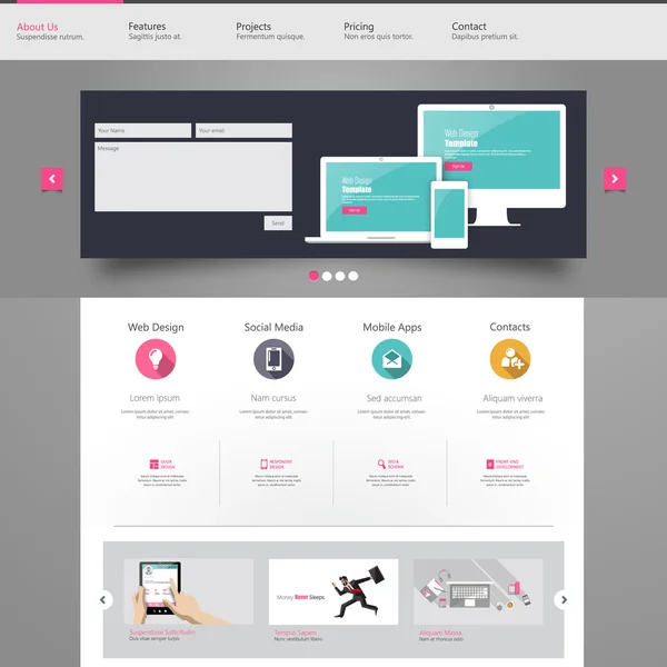 Website template ontwerp — Stockvector