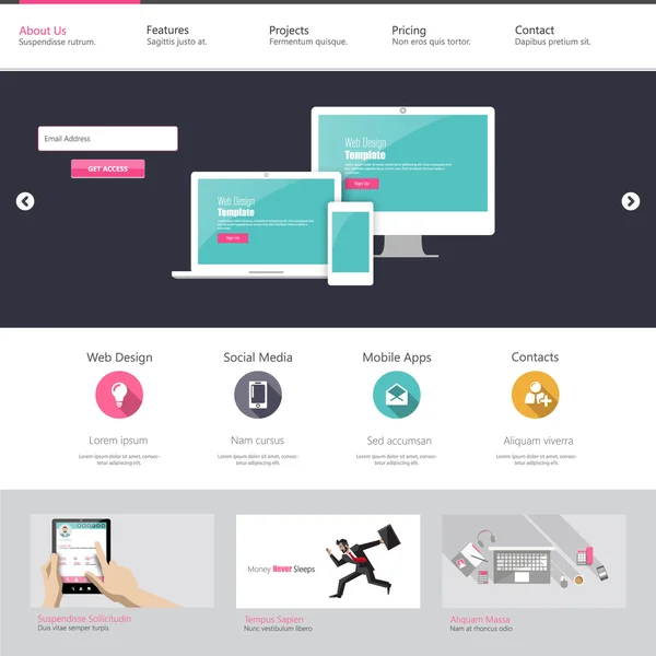 Diseño de plantilla web — Archivo Imágenes Vectoriales