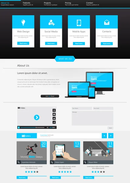 Website Template Design — Stock Vector