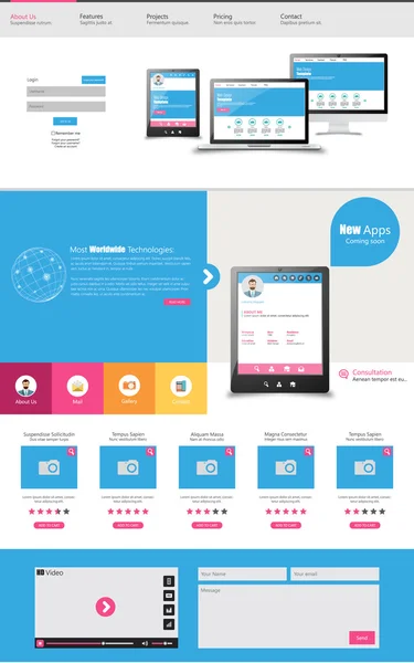 ウェブサイトのテンプレートデザイン — ストックベクタ