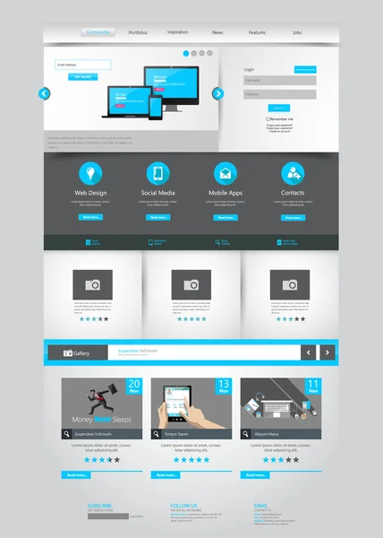 Website Template Design — Stock Vector