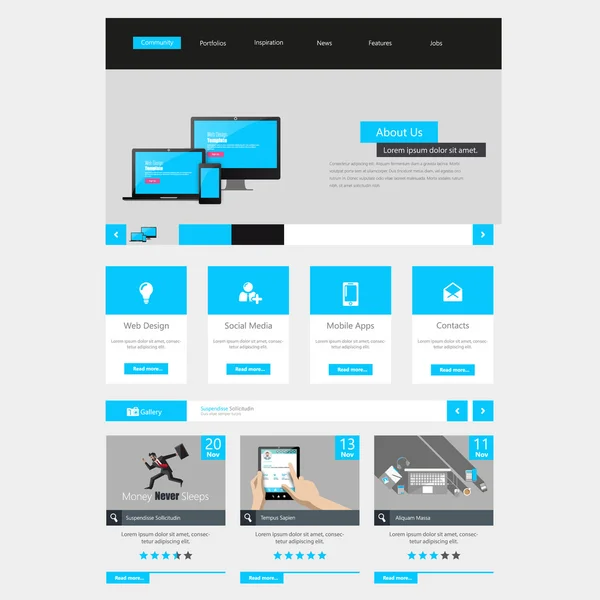 Website template ontwerp — Stockvector