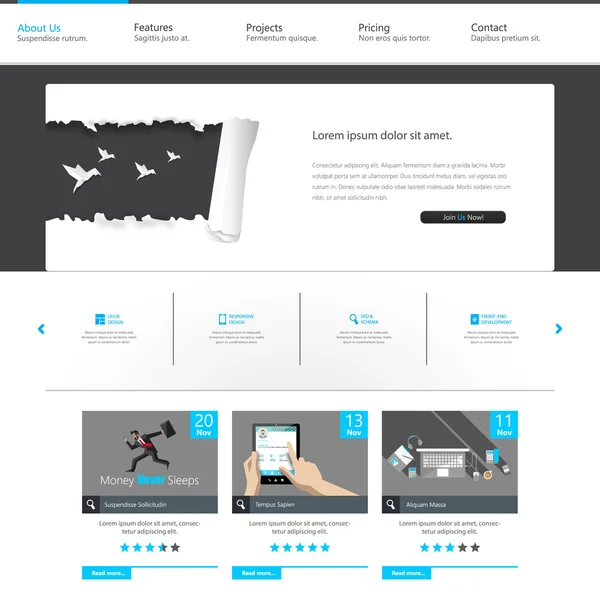 Website template ontwerp — Stockvector