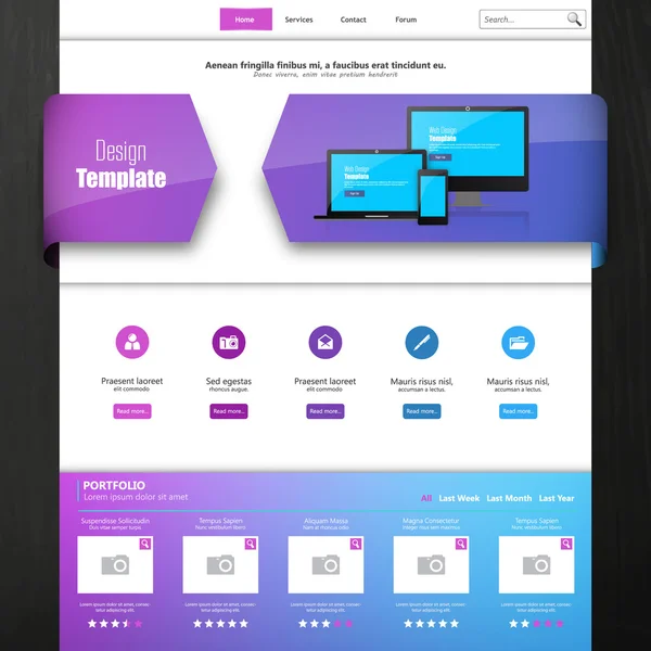 Web sitesi şablonu tasarımı — Stok Vektör