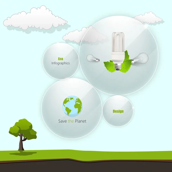 Eco energia verde design web abstrato — Vetor de Stock