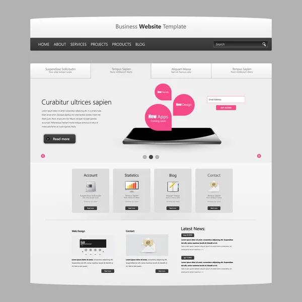ウェブサイトのテンプレートデザイン — ストックベクタ