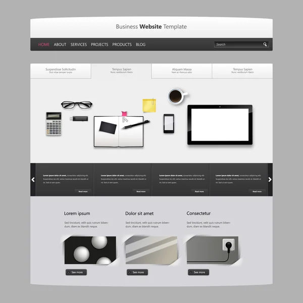 ウェブサイトのテンプレートデザイン — ストックベクタ