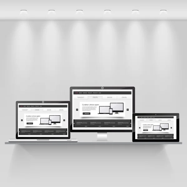 Modelo web responsivo . — Vetor de Stock