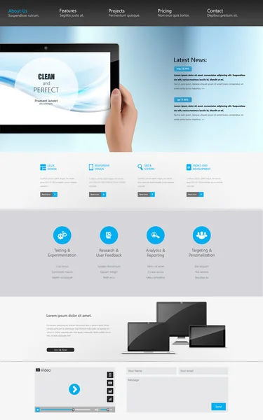 ウェブサイトのテンプレートデザイン — ストックベクタ