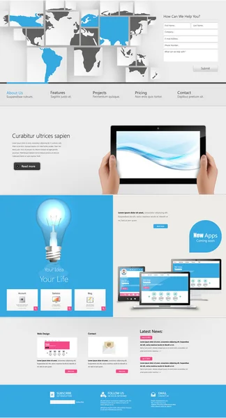 Website template ontwerp — Stockvector