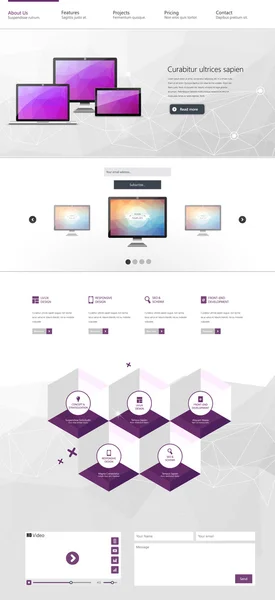 Web sitesi şablonu tasarımı — Stok Vektör