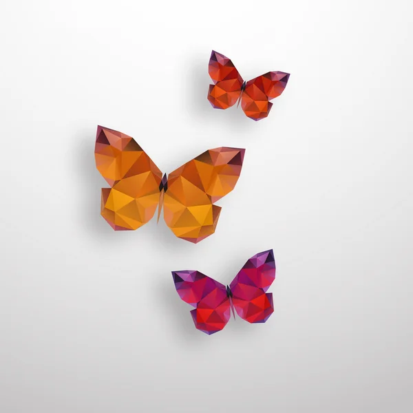Ilustración de mariposas poligonales — Vector de stock