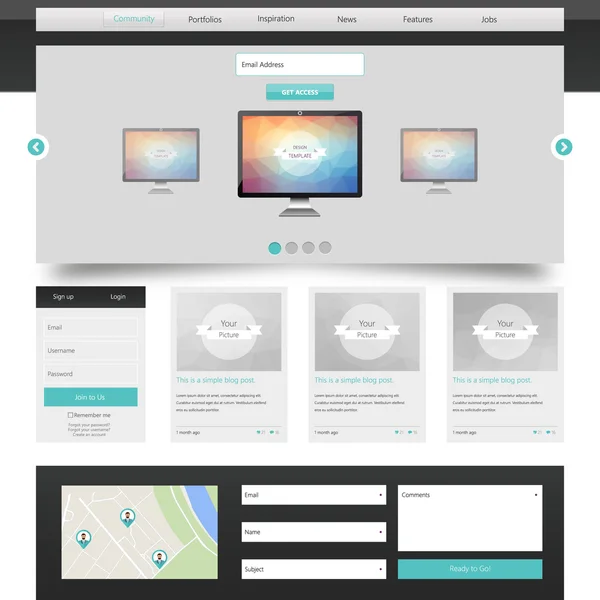 Website template ontwerp — Stockvector