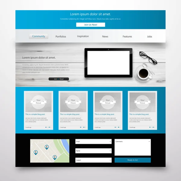 Website template ontwerp — Stockvector