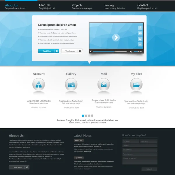 Website template ontwerp — Stockvector