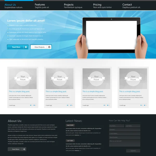 Website template ontwerp — Stockvector