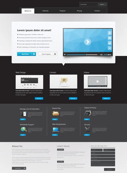 Projekt szablonu strony internetowej — Wektor stockowy