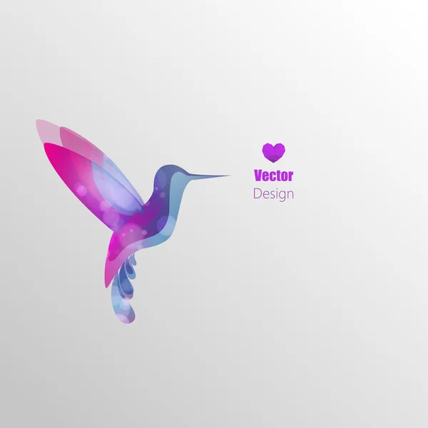 Beija-flor voador, colorido — Vetor de Stock