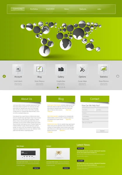 Design modello sito web — Vettoriale Stock