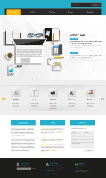 Projekt szablonu strony internetowej — Wektor stockowy