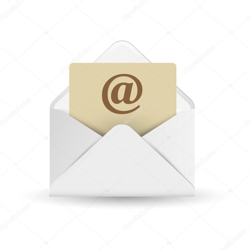 E mail icon. on white