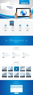 Bir sayfa web sitesi tasarım şablonu.