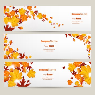 renkli sonbahar afiş kümesi