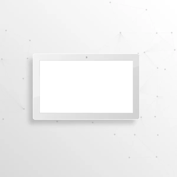 Comprimido blanco PC sobre fondo blanco — Vector de stock