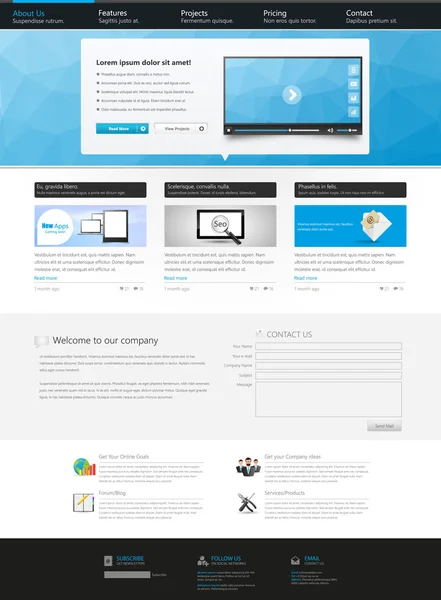 Utformning av webbplatsmall — Stock vektor