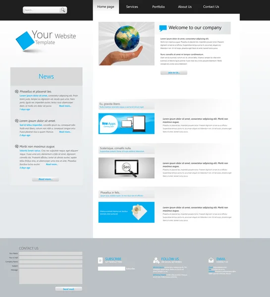 Website template ontwerp — Stockvector