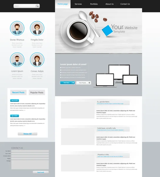 Web sitesi şablonu tasarımı — Stok Vektör