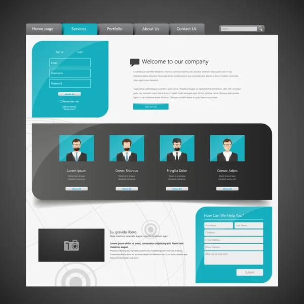웹 템플릿 디자인 — 스톡 벡터