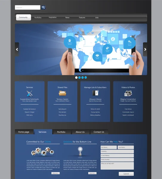 Web sitesi şablonu tasarımı — Stok Vektör