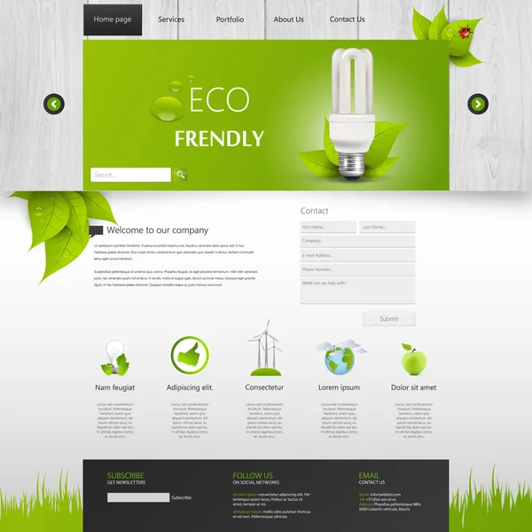 Design de modelo de site Eco , — Vetor de Stock