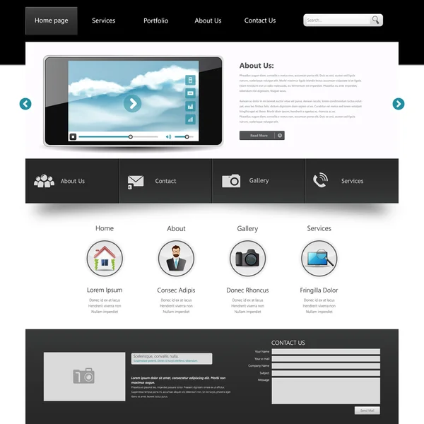 Design modello sito web — Vettoriale Stock