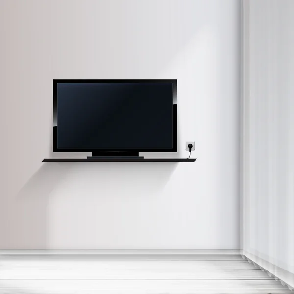 Minimaler Raum mit Fernseher - realistisch — Stockvektor