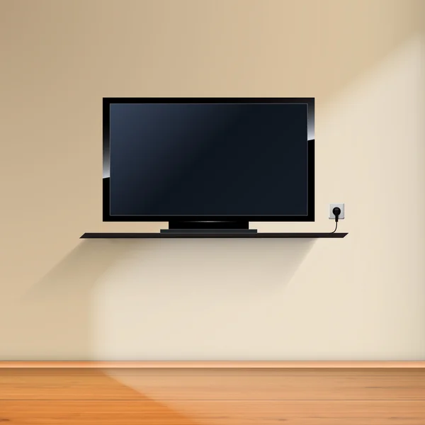 Chambre Minimale avec TV - Réaliste — Image vectorielle