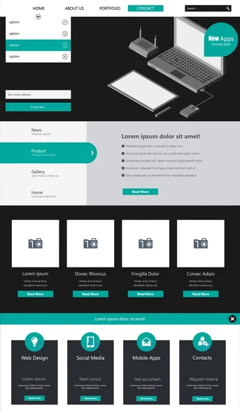 Website template ontwerp — Stockvector